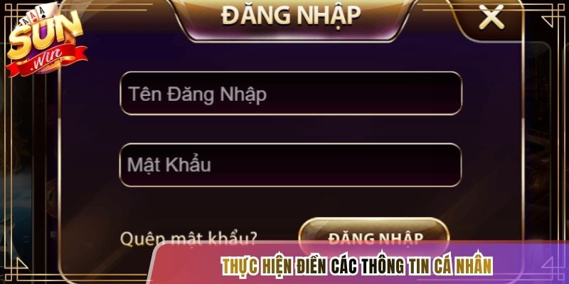 Thực hiện điền các thông tin cá nhân