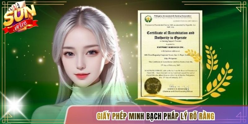Giấy phép minh bạch pháp lý rõ ràng